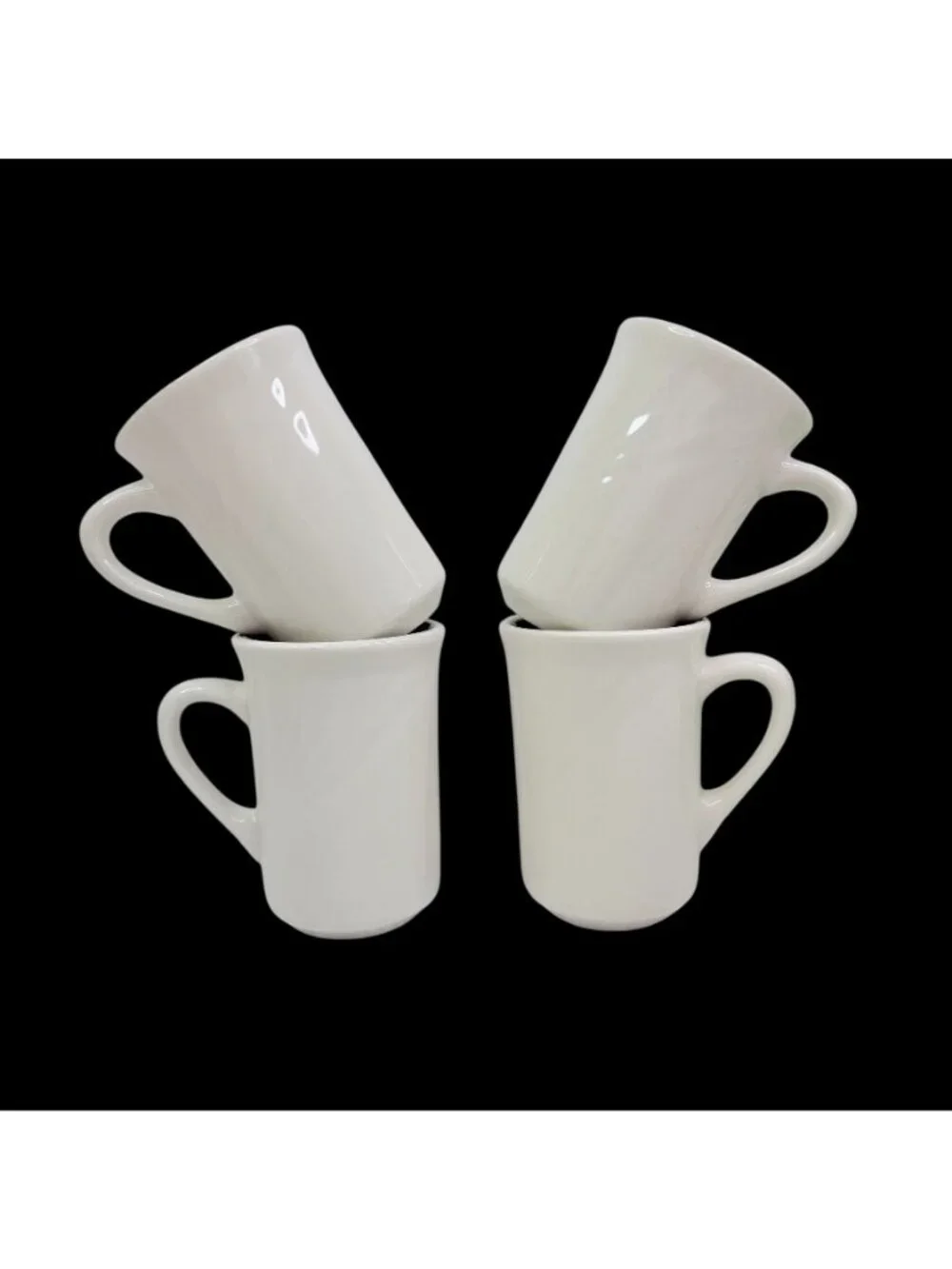 Set of 4 Tuxton Bistro Ceramic Coffee Mugs 9 oz Eggshell Restaurant Diner Cup